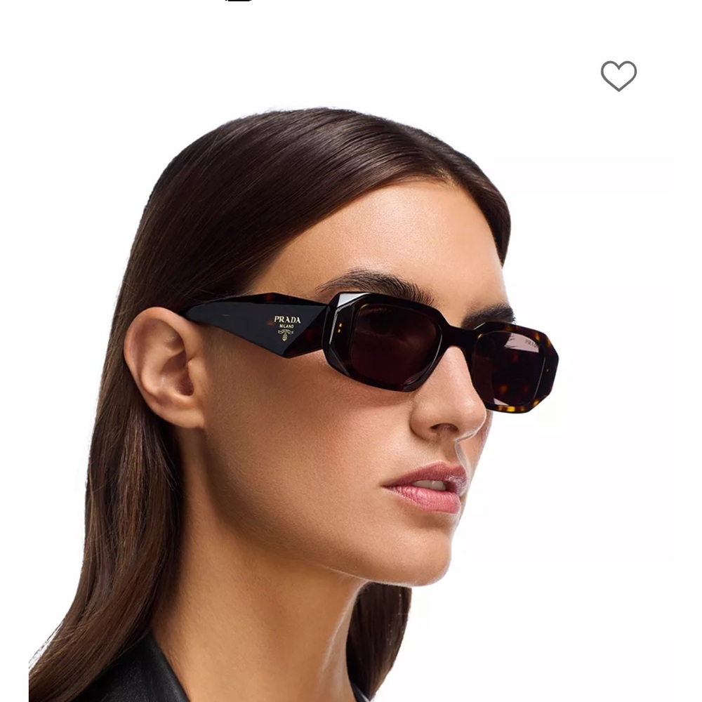 Prada Tortoise/Brown Symbole Rectangular Women’s Sunglasses